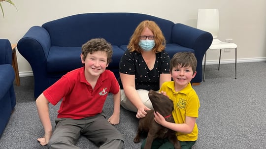 Altius Group disability services with kids and puppy